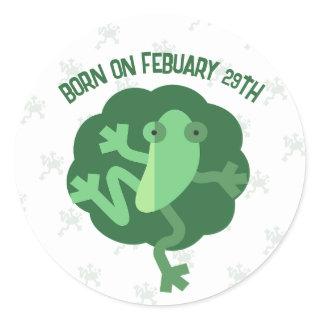 Frog Leap Birthday Feb 29 Leapling Green Classic Round Sticker