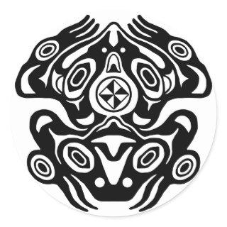 Frog Native American Design Classic Round Sticker