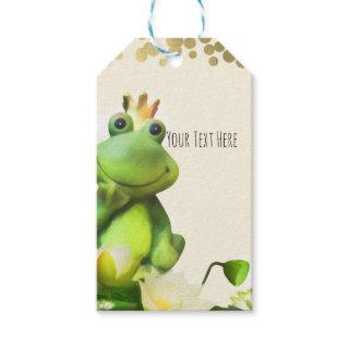Frog Prince Green & Gold Baby Shower Custom Favor Gift Tags