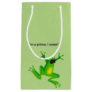 Frog Who Thinks He’s a Prince Funny Cartoon Small Gift Bag