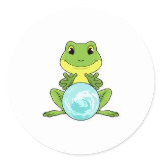 Frog with Crystal ball Classic Round Sticker