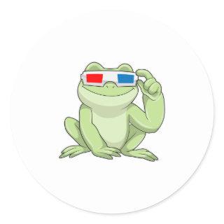 Frog with Glasses Classic Round Sticker