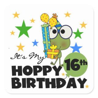 Froggie Hoppy 16th Birthday Square Sticker