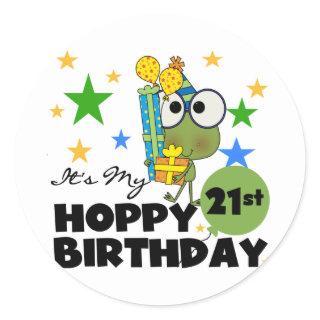 Froggie Hoppy 21st Birthday Classic Round Sticker