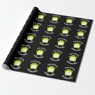 Froggin Awesome Funny Frog Pun Dark BG