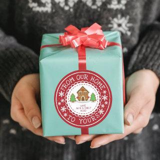 From Our Home To Yours | Festive Christmas Classic Round Sticker