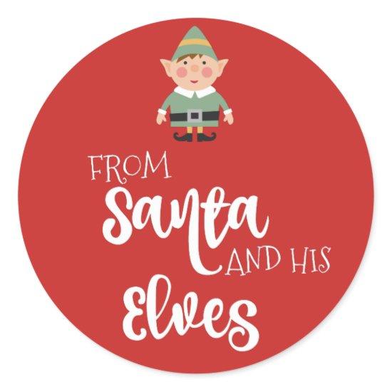 From Santa and his Elves Sticker Label