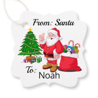 From Santa Claus Child's Name Gift Wrap Fancy Favor Tags