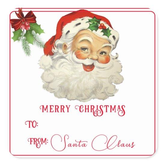 From Santa Claus Rosy Cheeks Holly Berries  Square Sticker