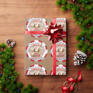 From Santa Official Seal Rudolph on Light Brown