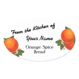 From the Kitchen Of Custom Orange Baking Stickers