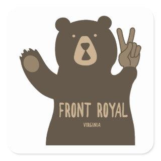 Front Royal Virginia Peace Bear Square Sticker
