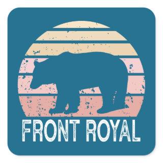 Front Royal Virginia Retro Bear Square Sticker