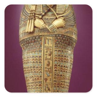 Front view of one of the canopic coffins square sticker