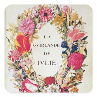 Frontispiece of 'La Guirlande de Julie', c.1642 Square Sticker