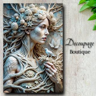 Frost Nymph Ethereal Winter Goddess Decoupage Tissue Paper