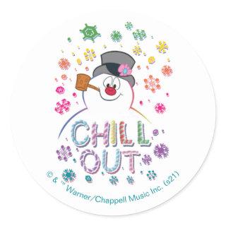 Frosty the Snowman™ | "Chill Out" Rainbow Colors Classic Round Sticker