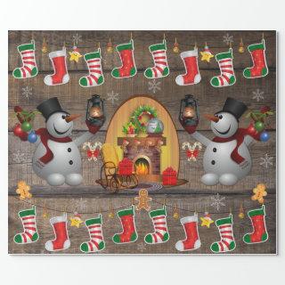 Frosty The Snowman Christmas Fireplace Stockings