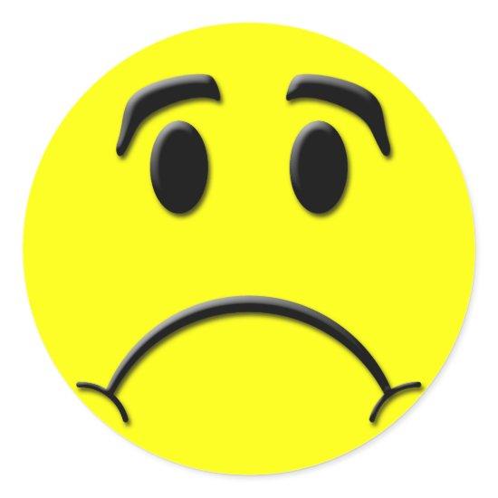 Frown Classic Round Sticker