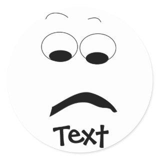 Frowning Face Sticker. Classic Round Sticker