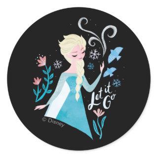 Frozen 2 | Elsa "Let It Go" Watercolor Classic Round Sticker