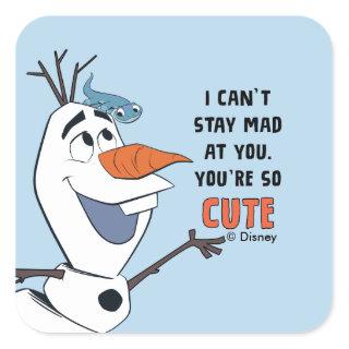 Frozen 2 | Olaf & Bruni "I Can't Stay Mad At You" Square Sticker