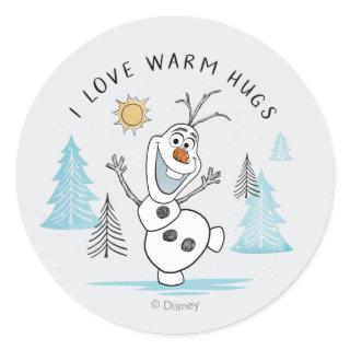 Frozen 2 | Olaf "I Love Warm Hugs" Sketch Classic Round Sticker