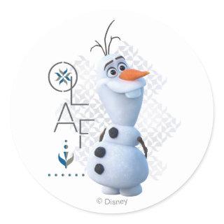 Frozen 2: Olaf With Stylized Name Graphic Classic Round Sticker