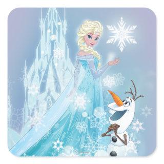 Frozen | Elsa and Olaf - Icy Glow Square Sticker