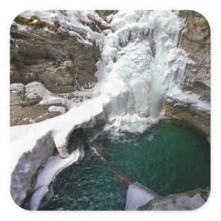 Frozen Falls at Johnson Creek, Alberta Square Sticker