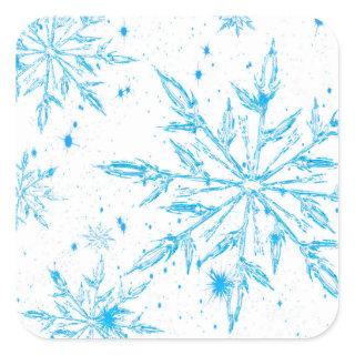 Frozen ice crystal snowflake stickers