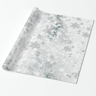 Frozen Lake Ice Fresh Fallen Silver Snowflakes