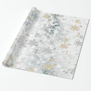 Frozen Lake Ice Fresh Gold & Silver Snowflakes