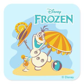 Frozen | Olaf Playing on the Beach Square Sticker