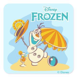 Frozen | Olaf Playing on the Beach Square Sticker