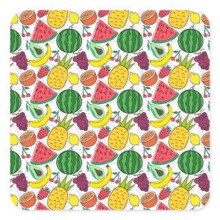 Fruit seamless pattern | Fruit surface pattern 22 Square Sticker
