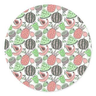 Fruit seamless pattern | Fruit surface pattern 53 Classic Round Sticker