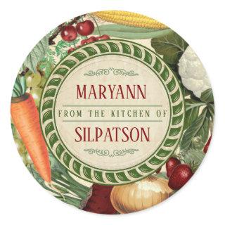Fruit vegetable personalized from the kitchen of classic round sticker