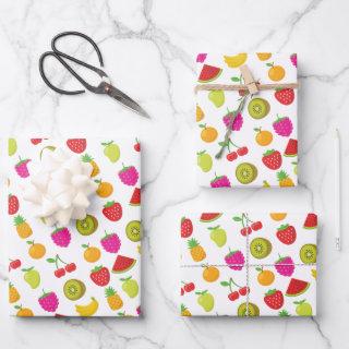 Fruits Food Pattern Colorful Strawberry Watermelon  Sheets