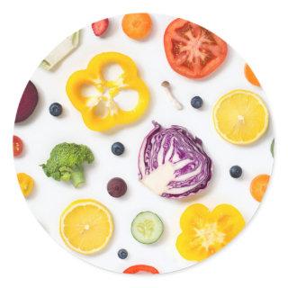 Fruits & Vegetables Classic Round Sticker
