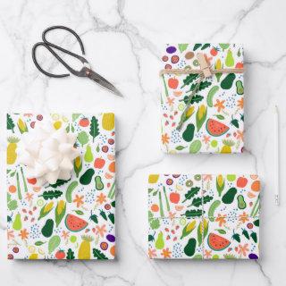 Fruits & Veggies Food Illustration Pattern Cute  Sheets