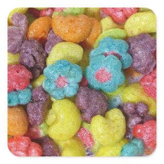 Fruity Cereal Square Sticker
