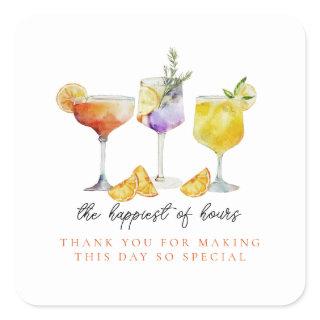 Fruity Drinks Bridal Shower Thank You Square Sticker