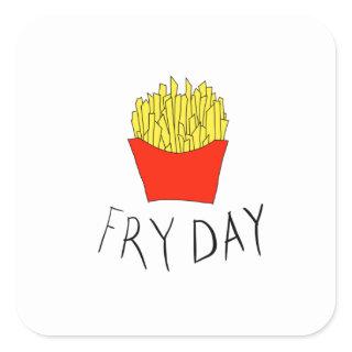 Fry day square sticker