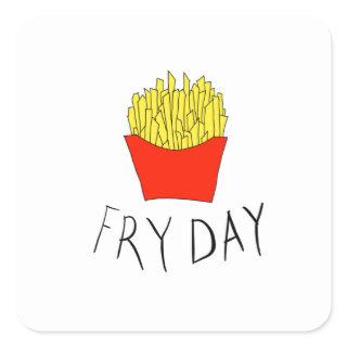 Fry day square sticker