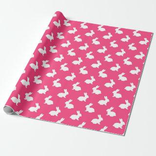 Fuchsia Bunny Rabbit Gift Wrap