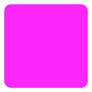 Fuchsia/Hot Pink FF00FF Color, Option to Add Image Square Sticker