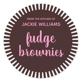 Fudge Brownies Bake Sale From the Kitchen Of Label