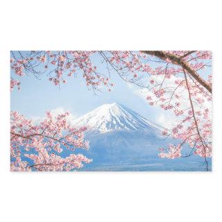 Fuji Mountain | Kawaguchiko Lake | Spring In Japan Rectangular Sticker