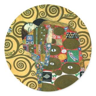 Fulfillment aka The Embrace by Gustav Klimt Classic Round Sticker